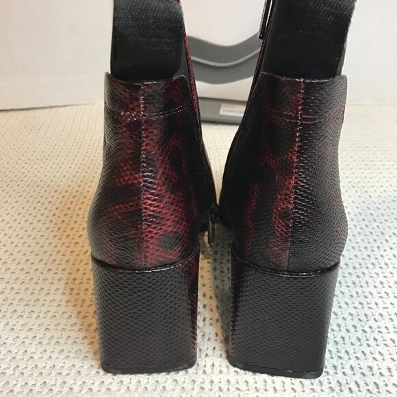 Franco SARTO BRYNN BORDEAUX LIZARD PRINT ANKLE BOOTS SIZE 7.5 - Picture 5 of 7